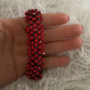 Red rhinestone bracelet
